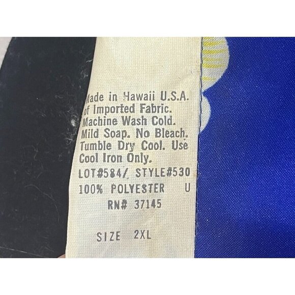 Hilo Hatties Hawaiian Shirt Men 2X Blue Floral Aloha Resort Retro Tropical 80s - Picture 8 of 11